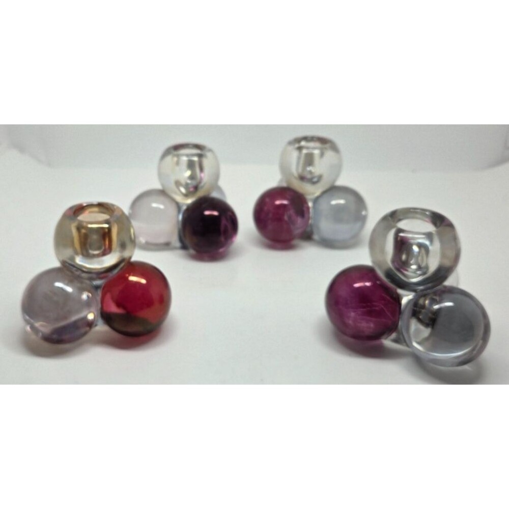 Vintage Set Of 4 Westmoreland Glass Ball Cluster Candle Holders *Paint Is Fading